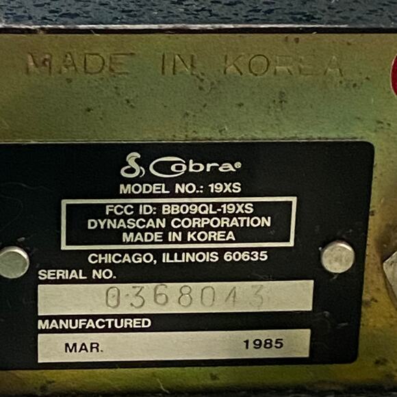 Cobra 19XS CB Mobile Radio 40 Channel OEM with Mic Cable Bracket 1985 Vintage - Picture 5 of 10